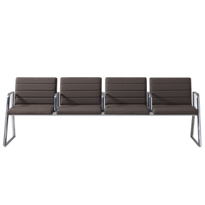 Lin Tapiz LIN0740 + LIN0980TA + LIN1220 + LIN1210 4 seater bench with fully upholstered mono-shells seats with horizontal stitching and arms - Bench by INCLASS
