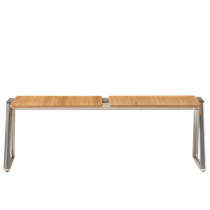 Lin Wood LIN0420 + LIN0020 + LIN0110MA 2 seater bench with wooden seats - Bench by INCLASS