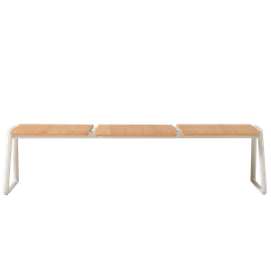 Lin Wood LIN0430 + LIN0030 + LIN0110MA 3 seater bench with wooden seats - Bench by INCLASS