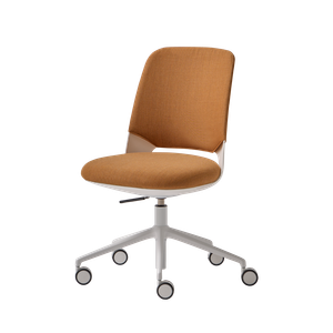 Orus ORU0020 + ORU0000TA Swivel chair with upholstered cover backrest and 5 spoke base on casters + gas lift + tilt mechanism - Office Chair by INCLASS