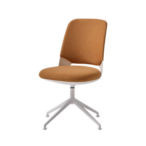 Orus ORU0030 + ORU0000TA Swivel chair with upholstered cover backrest and 4 spoke base on fix glides - Office Chair by INCLASS