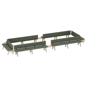 Plania Bench Benches composition with and without backrest using connecting tables - Bench by INCLASS