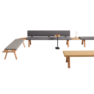 Plania Bench Benches composition with and without backrest using connecting tables - Bench by INCLASS