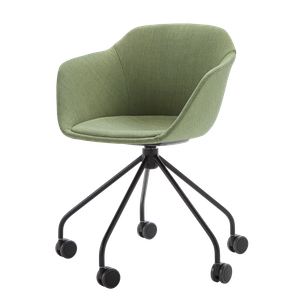Taia Armchair with 5 spoke steel swivel base on casters (plain upholstered seat shell) - Armchair by INCLASS