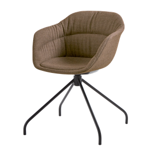 Taia Armchair with 4 spoke steel swivel base (soft upholstered seat shell) - Armchair by INCLASS