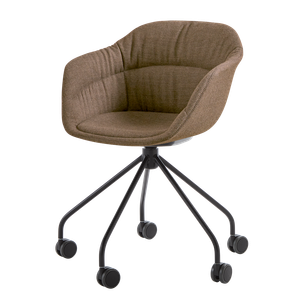 Taia Armchair with 5 spoke steel swivel base on casters (soft upholstered seat shell) - Armchair by INCLASS