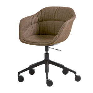 Taia Armchair with 5 spoke aluminum swivel base on casters + gas lift (soft upholstered seat shell) - Armchair by INCLASS