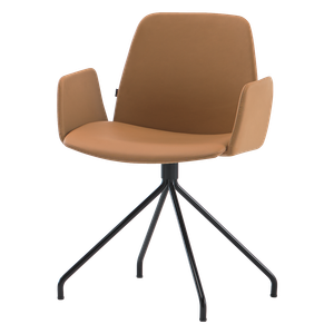 Unnia Tapiz Armchair with 4 spoke steel swivel base + upholstered arms - Armchair by INCLASS