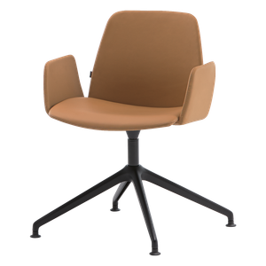 Unnia Tapiz Armchair with 4 spoke aluminum swivel base + upholstered arms - Armchair by INCLASS