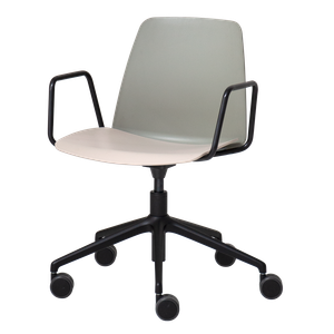 Unnia Armchair 5 spoke aluminum swivel base on casters + gas lift - Armchair by INCLASS