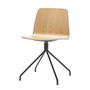 Varya Wood Chair with 4 spoke aluminum swivel base - Chair by INCLASS