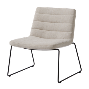 Xail Lounge armchair with low backrest and sled frame (horizontal stitching upholstery) - Armchair by INCLASS