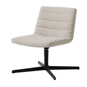 Xail Lounge armchair with low backrest and 4 spoke aluminum base (horizontal stitching upholstery) - Armchair by INCLASS