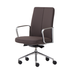 Zenpro Swivel synchro armchair medium back vertical stitching upholstery - Armchair by INCLASS
