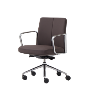 Zenpro Swivel synchro armchair low back vertical stitching upholstery - Armchair by INCLASS