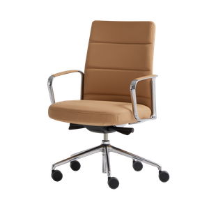 Zenpro Swivel synchro armchair medium back horizontal stitching upholstery - Armchair by INCLASS