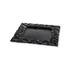 Rock vassoio quadrato nero lucido 30,5×30,5 cm - Styling by Ivv