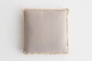 Bowie Square Cushion Linen & Natural Fringe - Styling by Jardan