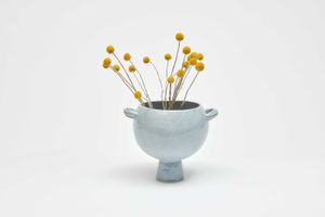 Piped Handle Vessel Light Blue Gloss - Styling by Jardan