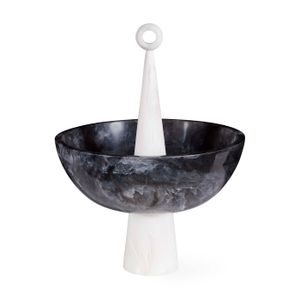 Como Black & White Finial Bowl - Styling by Jonathan Adler