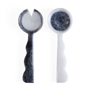 Como Black & White Ripple Salad Serving Set - Styling by Jonathan Adler