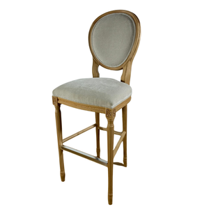Louis XVI Style Stool in Natural Wood