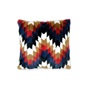 Kaleidoscope - Almohada de lujo de piel de visón con respaldo de lana cashmir - Stool by Jover+Valls