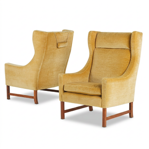 Pareja de Sillones Mid-Century en Terciopelo Mostaza - Armchair by Jover+Valls