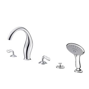 Two-Handle Bathtub Faucet W/Diverter & Hand Shower - Tap by JUSTIME