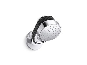 Bandeau Air-Induction Showerhead with Arm, Nero Marquina band - Shower by Kallista