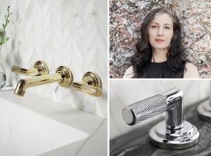 Sink faucet, tall spout, lever handles - Shower by Kallista