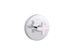 002 Thermostatic Trim, Rose Quartz Cross Handle - Shower by Kallista