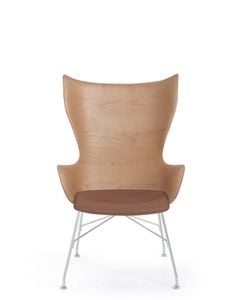 K/wood slatted ash/leather seat  - Chair by Kartell