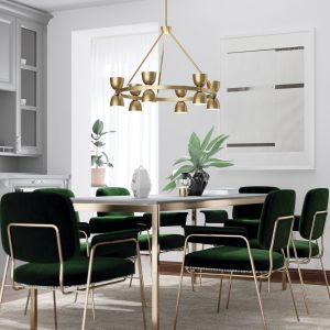 Baland Chandelier 1-Tier 12-Light Metal Hourglass Shade Size:23" H x 31" DIA Model:52418BKLED - Ceiling lamp by Kichler