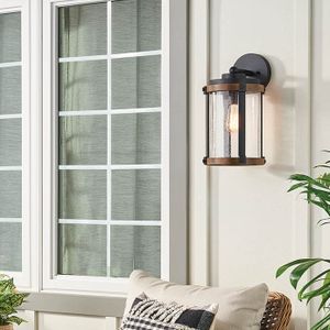 Barrington Outdoor Wall Light 1-Light Clear Seeded Glass Size:6.75" W x 10.06" H x 5.5" L Model:39494A - Wall lamp by Kichler