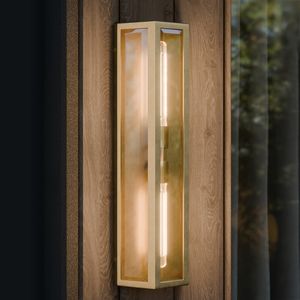 Berens Outdoor Wall Light 2-Light Clear Glass Unique Shade Size:7.75" W x 24" H x 4" D Model:59216NBR - Wall lamp by Kichler