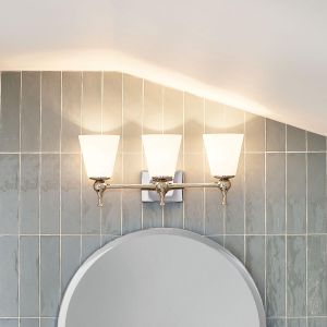 Cosabella Vanity Light 3-Light Satin Etched Cased Opal Glass Size:24" W x 10.25" H x 6.5" D Model:55092PN - Wall lamp by Kichler