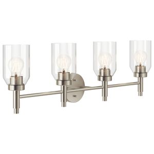 Madden Vanity Light 4-Light Clear Glass Size:34" W x 10.5" H x 5.25" D Model:55186CPZ - Wall lamp by Kichler