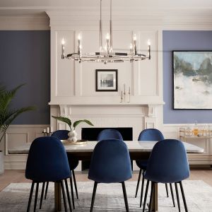Tolani Chandelier 1-Tier 8-Light Size:21.5" W x 20" H x 43" L Model:52429BK - Ceiling lamp by Kichler