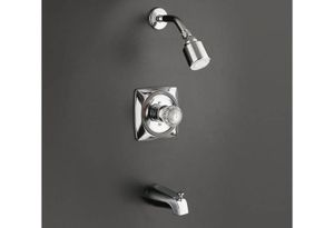 Coralais Bath and Shower Faucet with Acrylic Handle, Screwdriver Stops, Slip-Fit Diverter Spout | K-15133-S - Bathtub by Kohler
