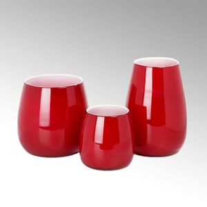 Pisano vase H24 D 25cm red/inside white - Styling by Lambert
