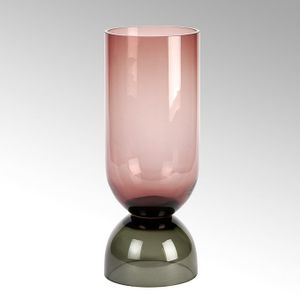 Vasari vase,glass, berry/grey, - Styling by Lambert