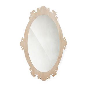 LA BELLE - Specchiera ovale e sagomata in legno di rovere massello - Accessories by Lando