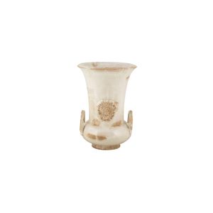 Vase with handles and mask- decor Arcaica White - Accessories by L'Antica Deruta