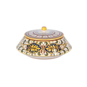 Round covered box - decor Cinquecento - Accessories by L'Antica Deruta