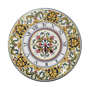 Wall round ceramic clock - decor Cinquecento - Accessories by L'Antica Deruta