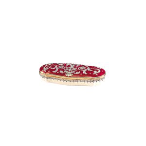 Oval covered box - decor Lustro Rubino - Gold - Accessories by L'Antica Deruta