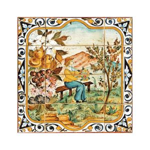 Panel / ceramic tiles - decor Four Seasons - Spring - Wall tile-stone-brick by L'Antica Deruta