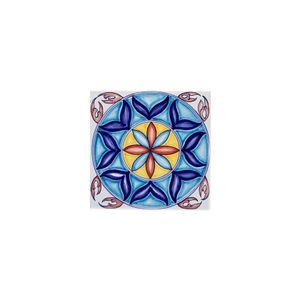 Decorated Ceramic Tiles - set of 2 pcs - Geometrico (PT/CF/83) - Wall tile-stone-brick by L'Antica Deruta