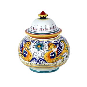Covered box - decor Raffaellesco - Accessories by L'Antica Deruta